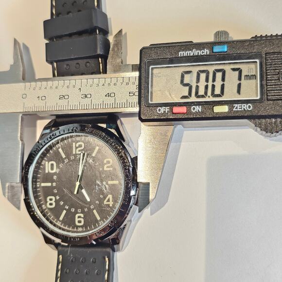 Formula Men's Black Analog Watch Tachymeter Bezel 50mm Case Rubber Band - Picture 13 of 13